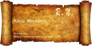 Rács Norbert névjegykártya