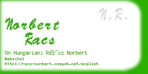 norbert racs business card